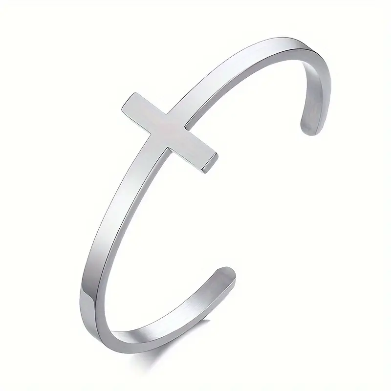 Armband "Steel Cross" i rostfritt stål  