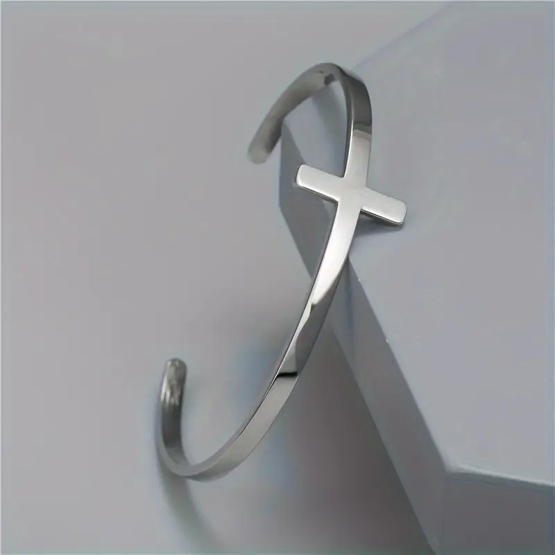 Armband "Steel Cross" i rostfritt stål   - 4
