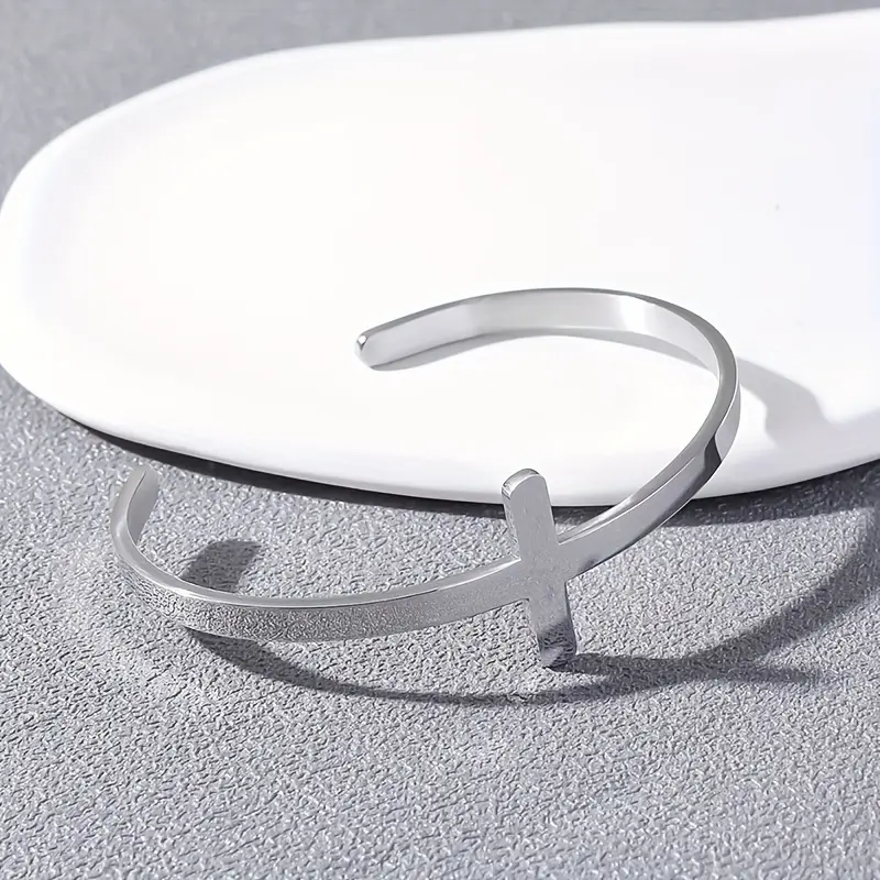 Armband "Steel Cross" i rostfritt stål   - 5