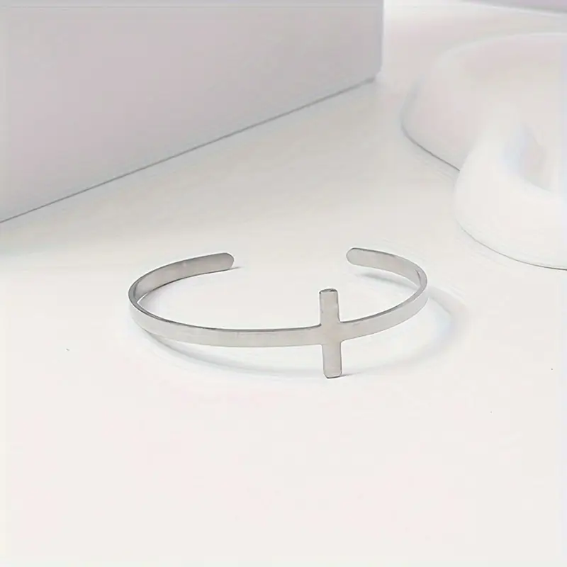 Armband "Steel Cross" i rostfritt stål   - 6
