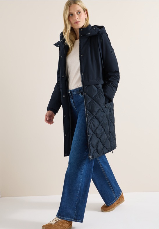 Mat Mix Coat (C) - Dark Navy - Cecil