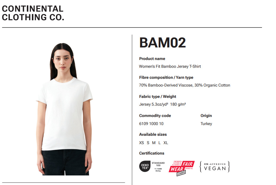 Bamboo T-shirt damstorlek - Petrol - 2