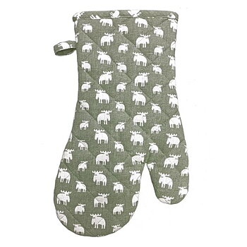 Oven glove Moz Recycled cotton, green/white