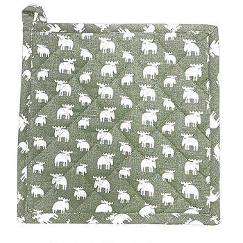 Pot holder Moz Recycled cotton, green/white