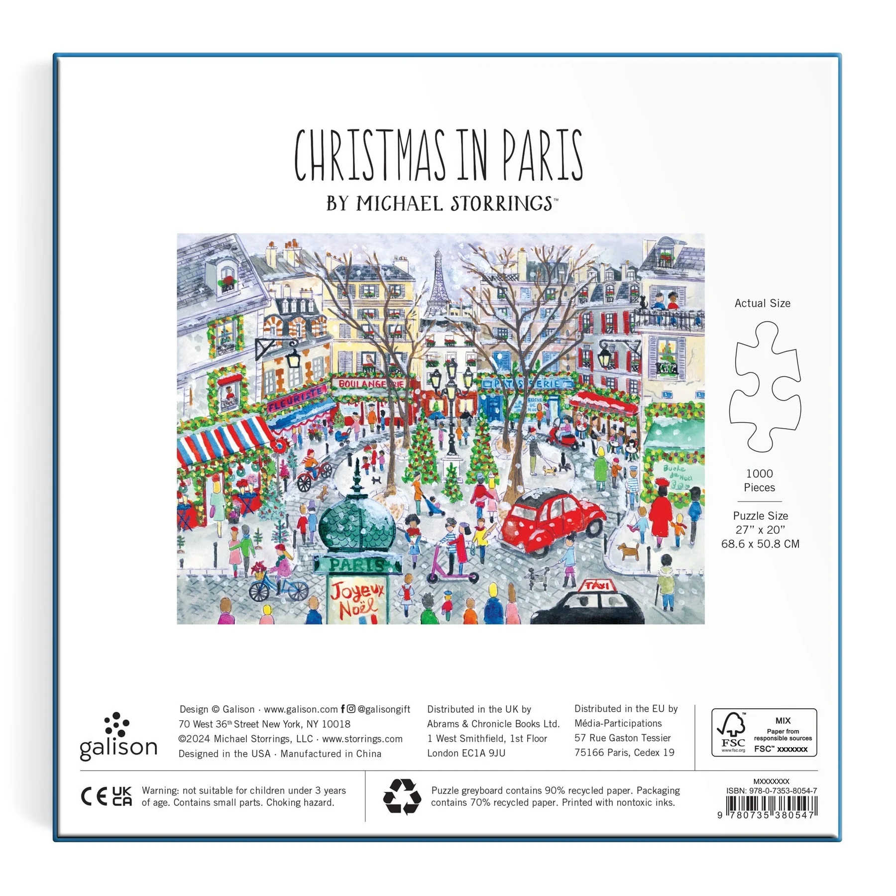 Michael Storrings Christmas in Paris 1000 Piece Foil Puzzle - 5