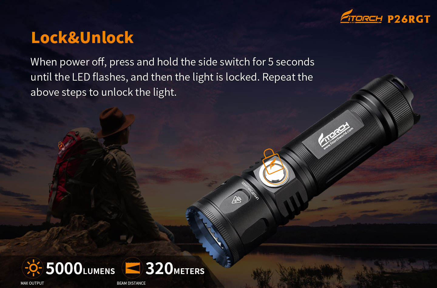 Ficklampa SAR, P26RGT,  - 6
