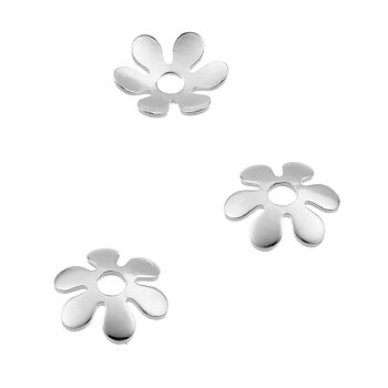 Pärlhatt Blomma 9mm i Äkta Silver