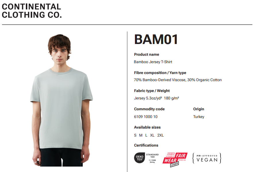 Bamboo T-shirt herrstorlek - Petrol - 2