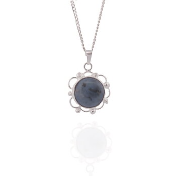 Necklace with hand cut stone  32x23mm