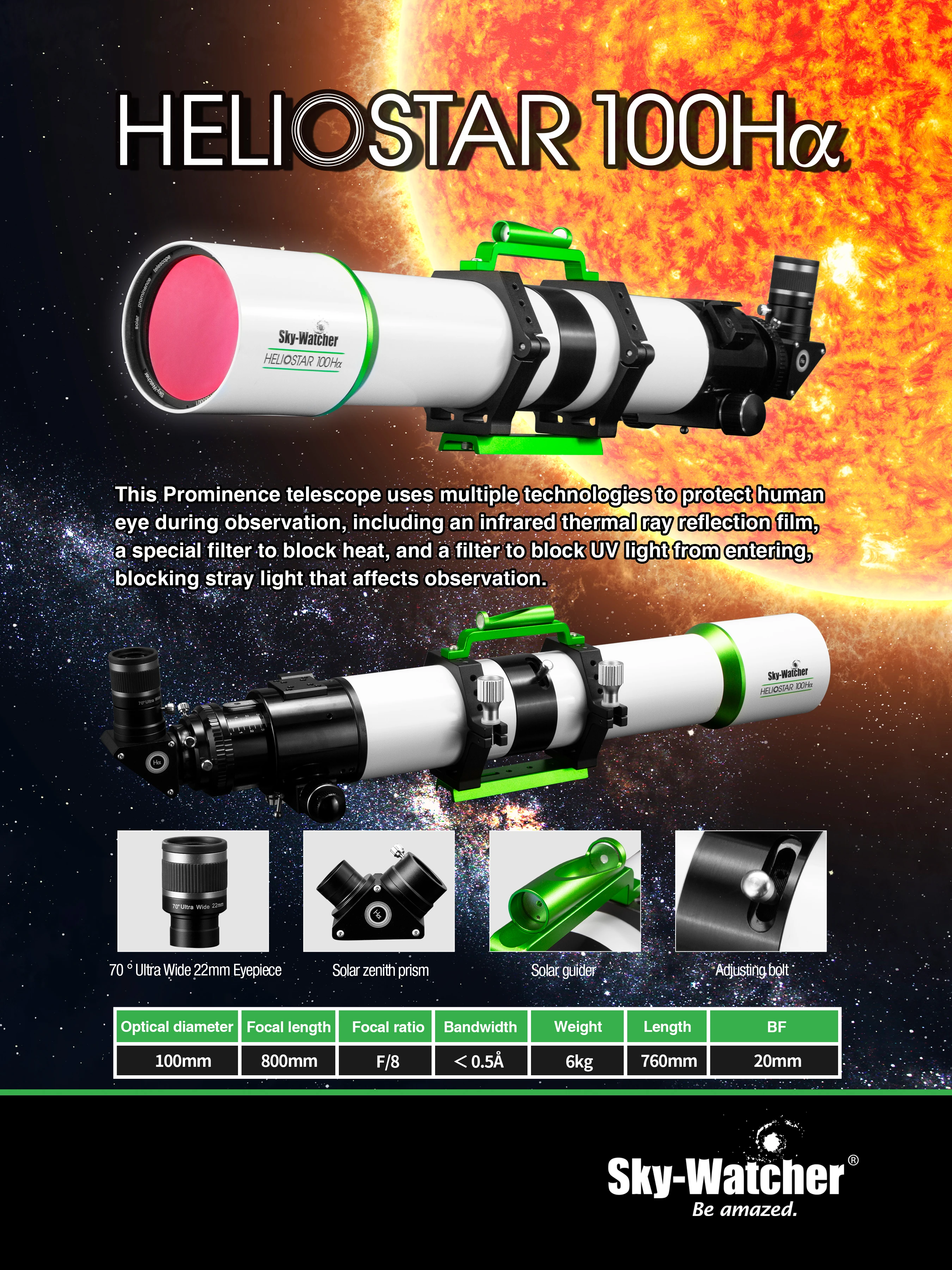 SKYWATCHER HELIOSTAR 100Ha SOLTELESKOP - 3