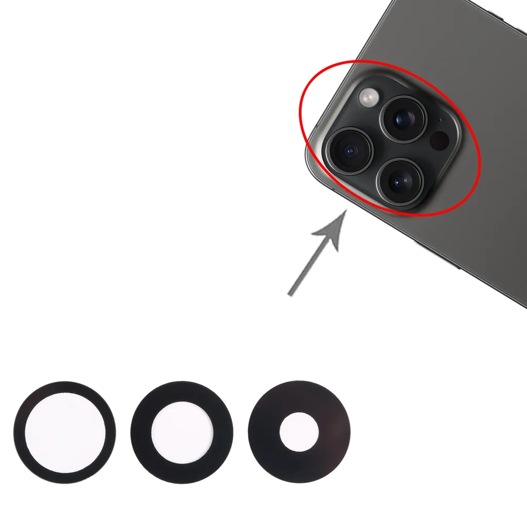 iPhone 15 Pro Bak Kameralins Med Tejp - 3-pack - Original