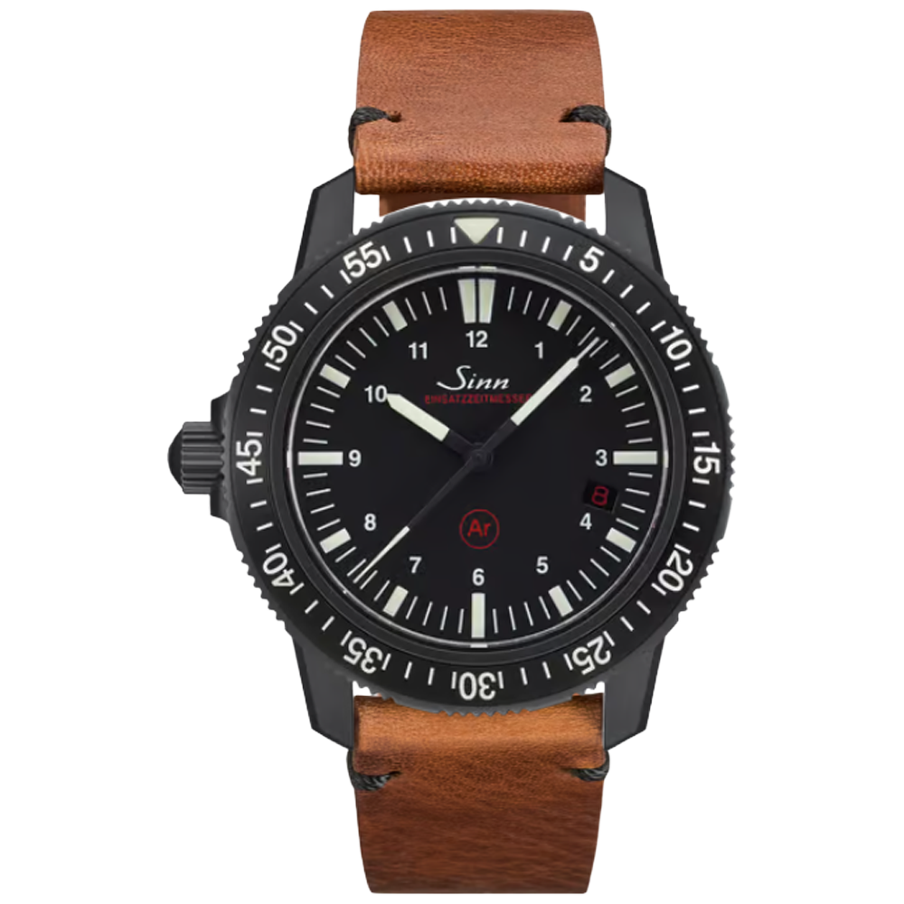 603.020 Sinn EZM 3 S svart eller brunt kalvskinn i vintage stil 