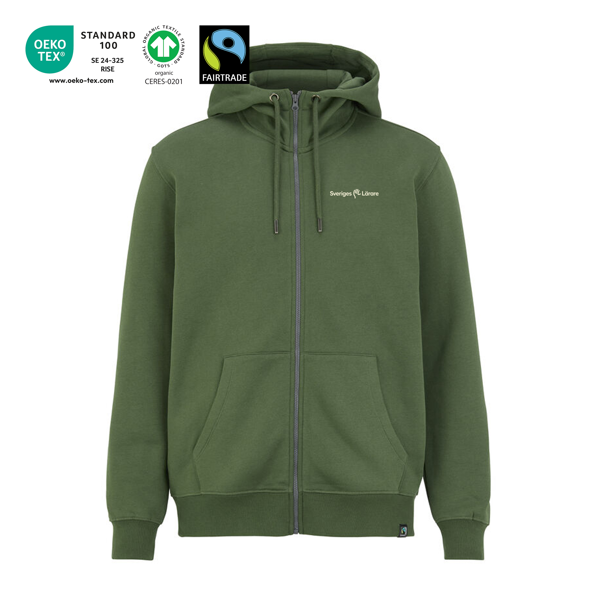 Hoodtröja full zip CottoVer - Herr