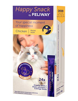 Feliway Happy Snack Cat Treats with Chicken Flavour - 24-pack