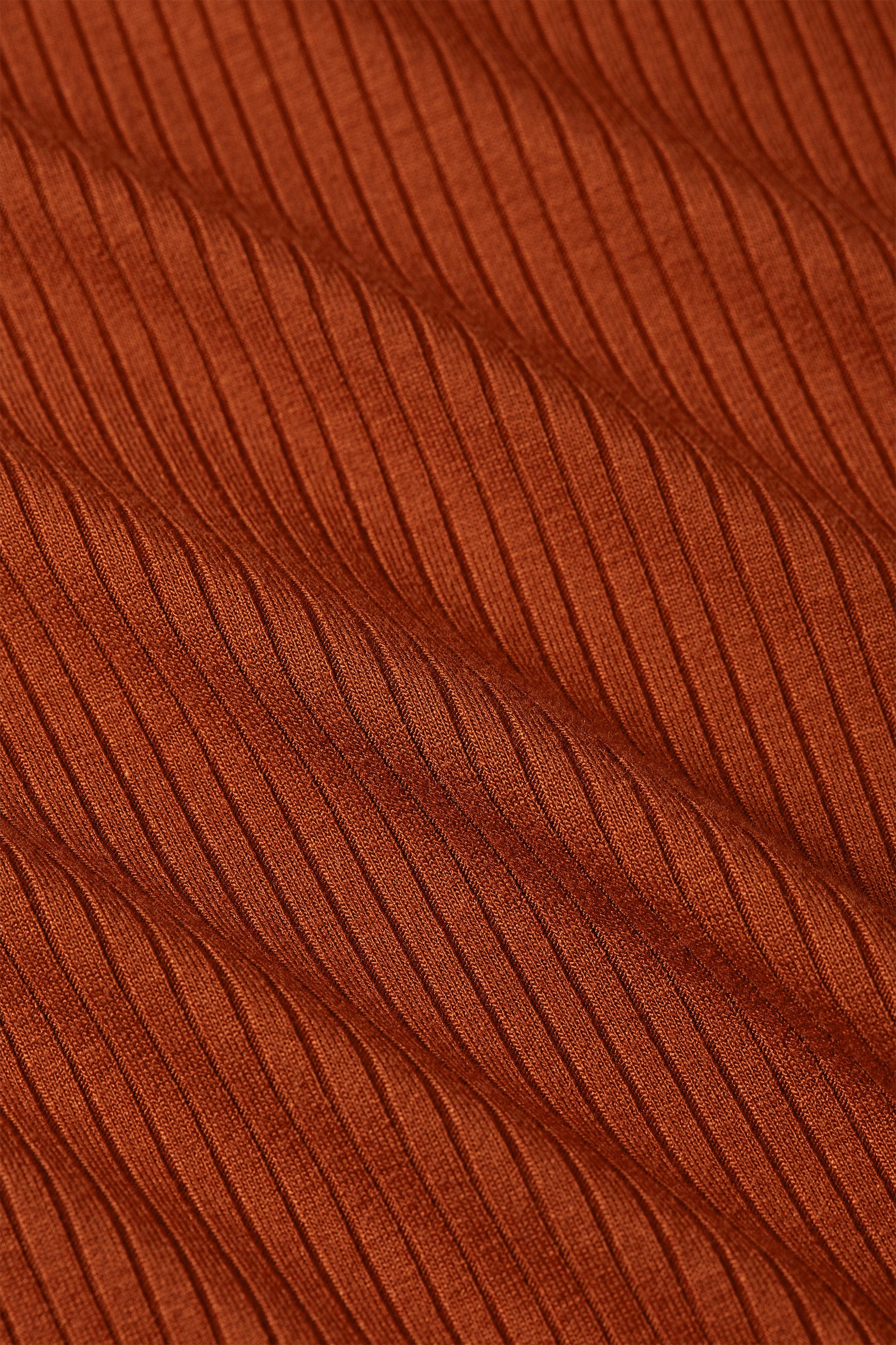 Rollneck Top Uni Rib Spicy brown - 8