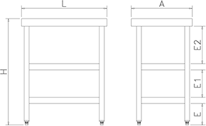 Arbetsbänk med 2 hyllor  - 2