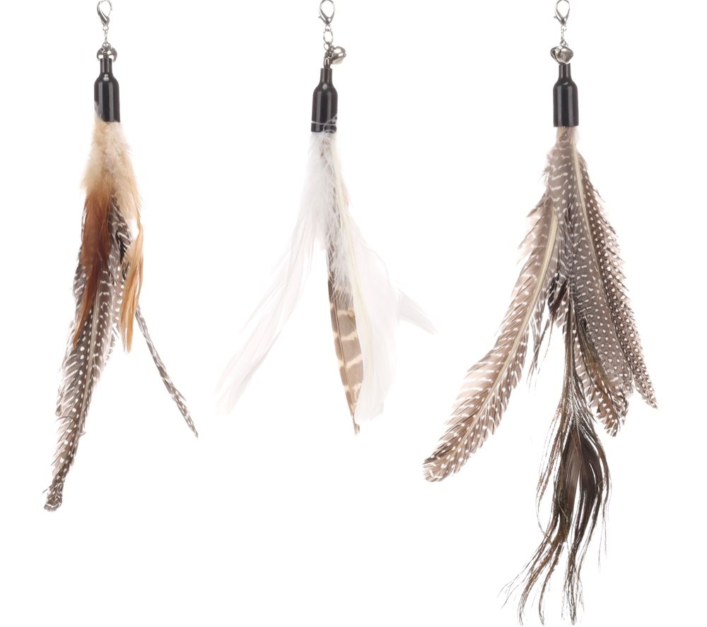 Flamingo SUUZ Cat Toy with Feathers & Snap Fastener for Cat Wands – Assorted Colours
