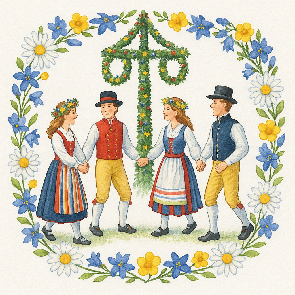Geschirrtuch - Mittsommer (Mittsommerabend) - Mehrere Motive