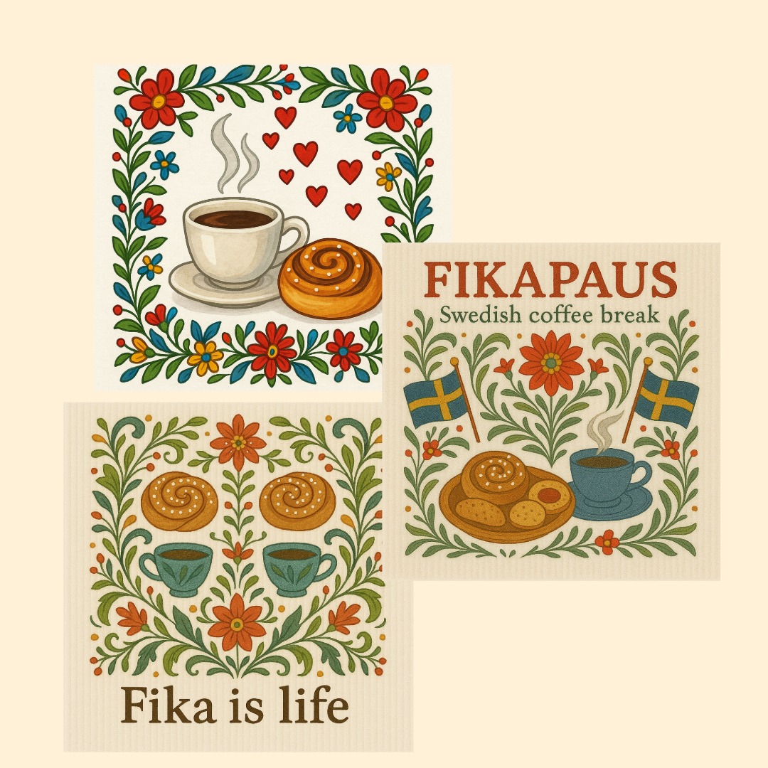 Disktrasor - Fikapaus - Alla tre motiv 