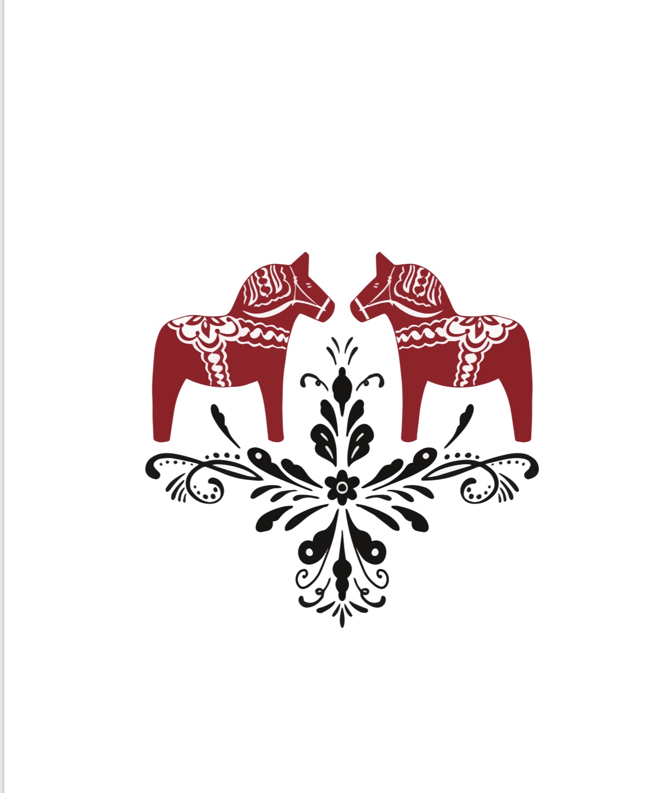 Dishcloth - Dala horses  - 2