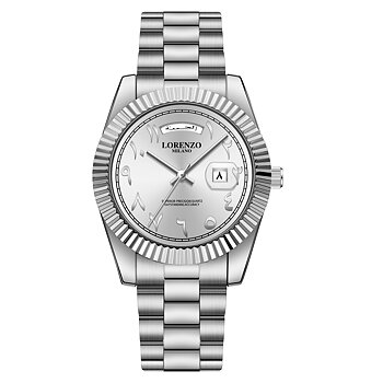 Lorenzo Day-Date Arabic Silver
