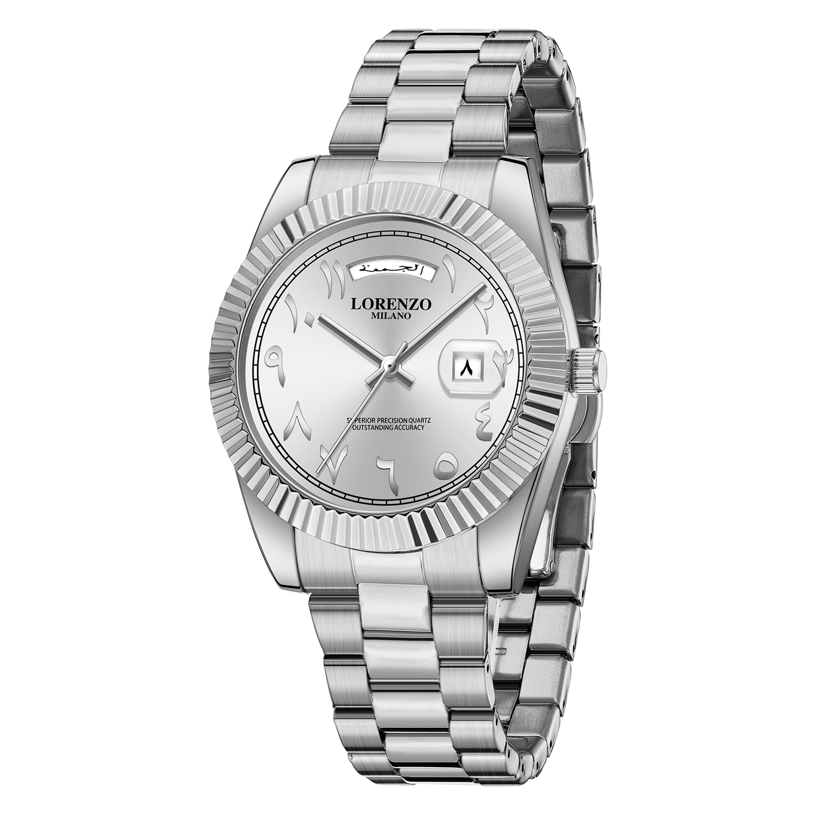 Lorenzo Day-Date Arabic Silver - 3