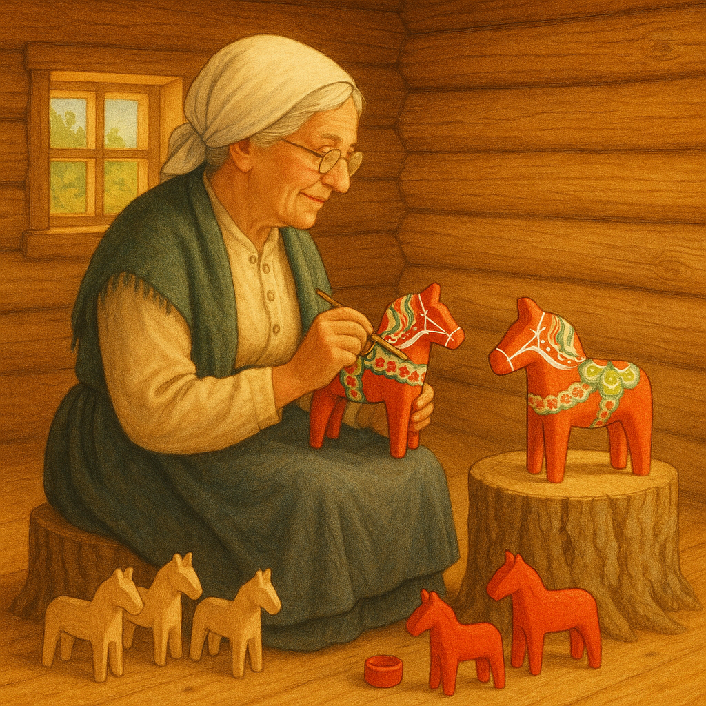 Geschirrtuch - Dala horse production - Alle drei Motive  - 4