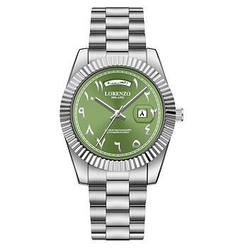 Lorenzo Day-Date Arabic Silver Green