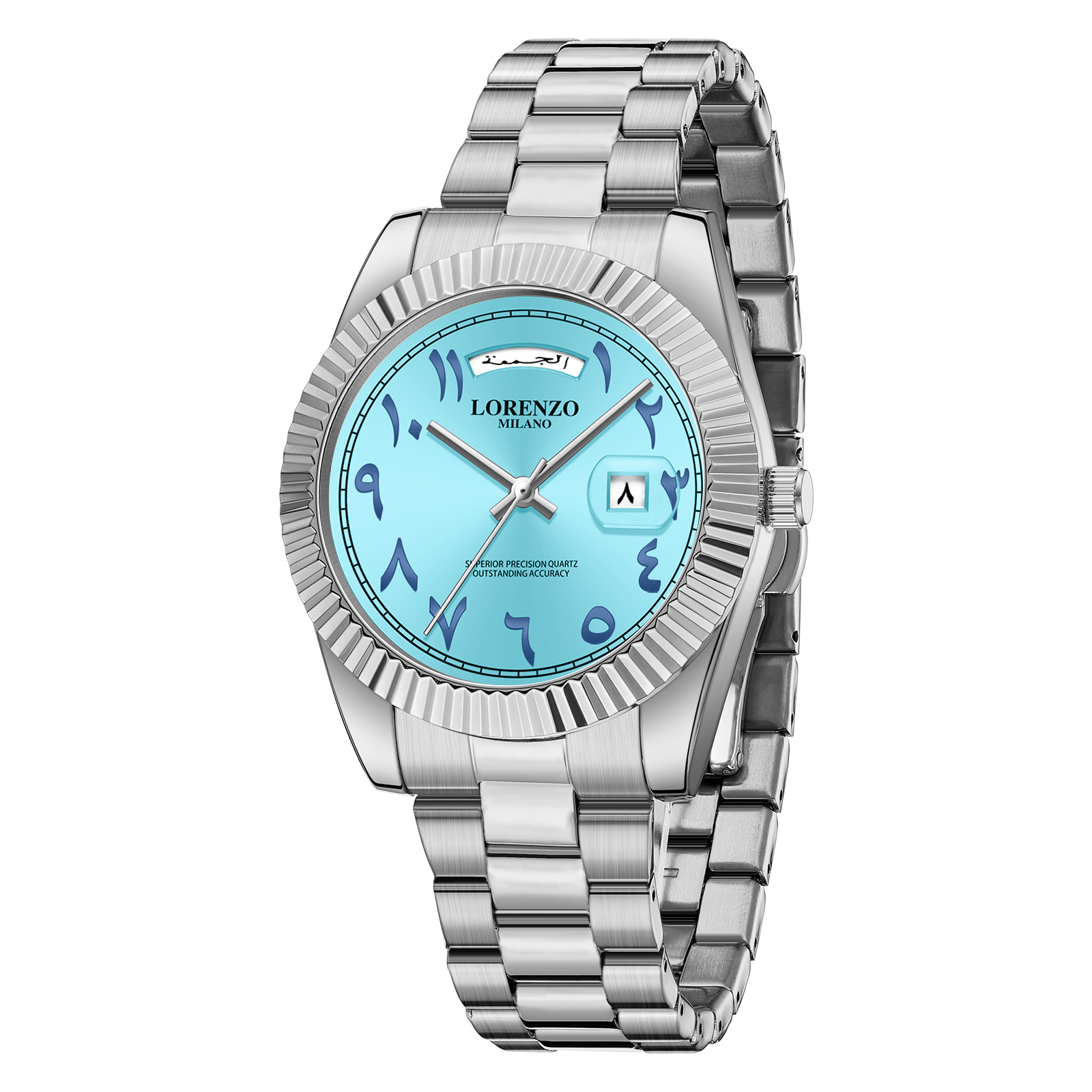 Lorenzo Day-Date Arabic Silver Sky Blue - 3