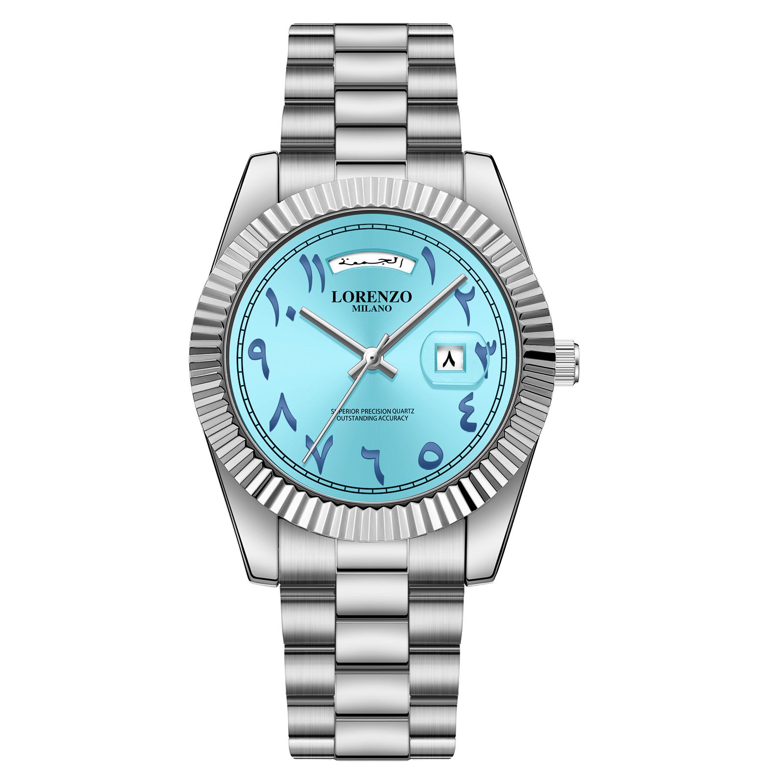 Lorenzo Day-Date Arabic Silver Sky Blue