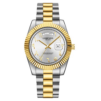 Lorenzo Day-Date Arabic Silver Gold