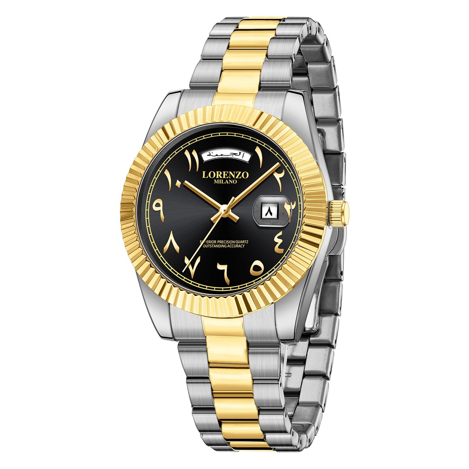 Lorenzo Day-Date Arabic Silver Gold Black - 3