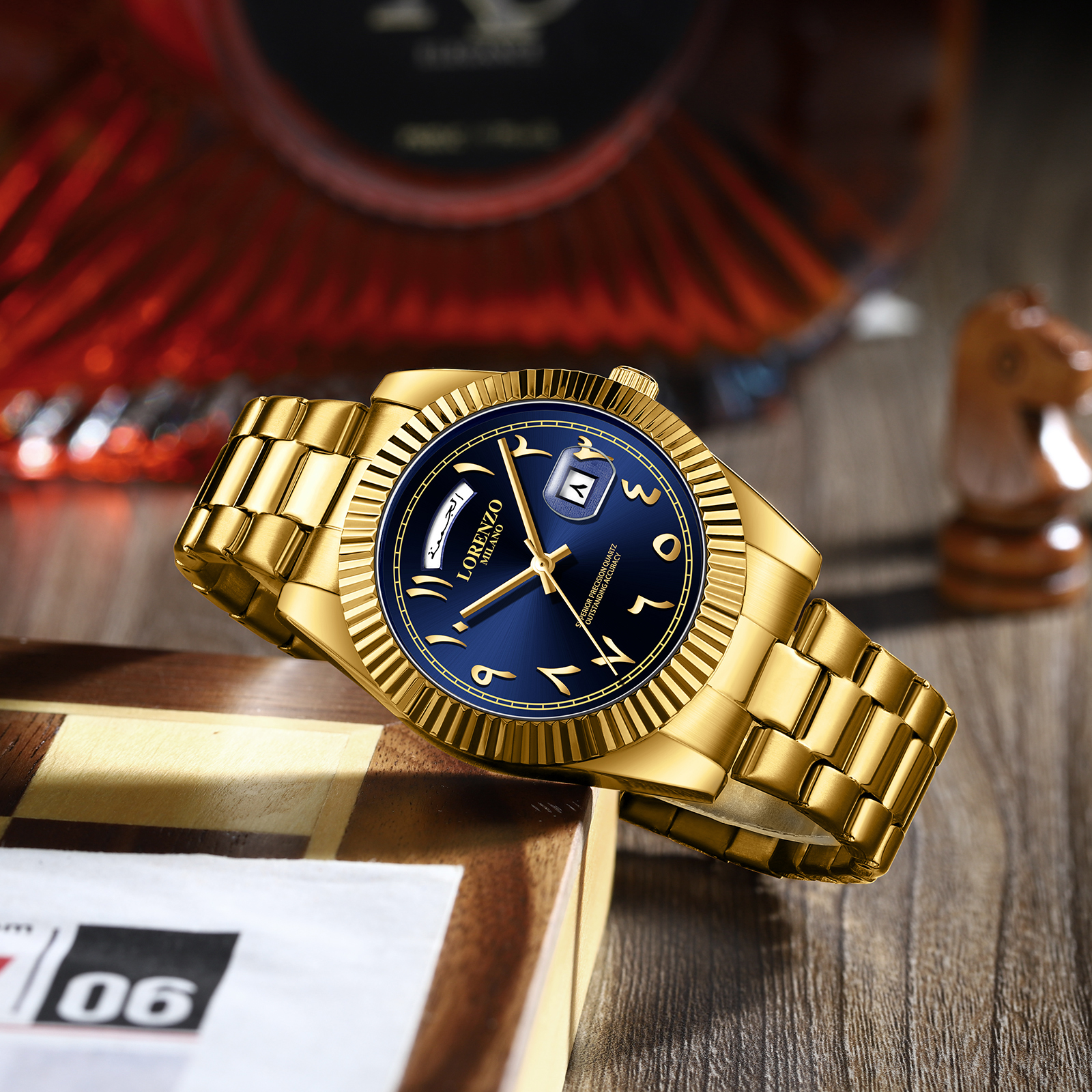 Lorenzo Day-Date Arabic Gold Blue - 6