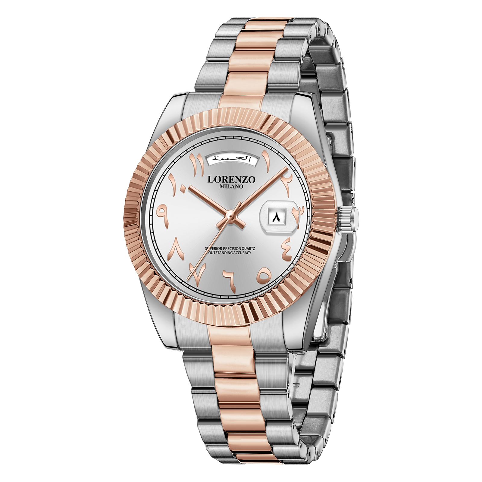Lorenzo Day-Date Arabic Silver Rose Gold - 3