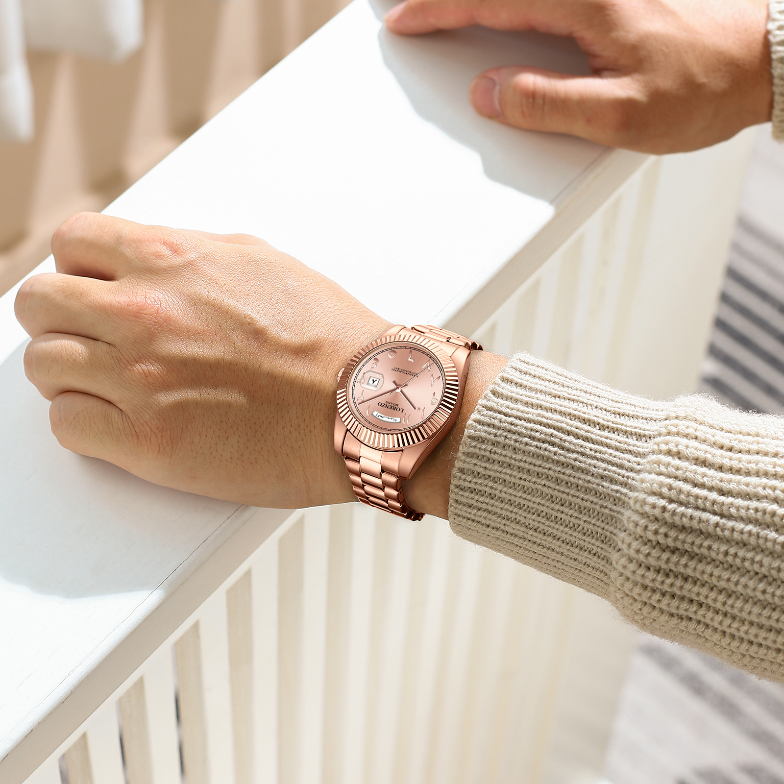 Lorenzo Day-Date Arabic Rose Gold