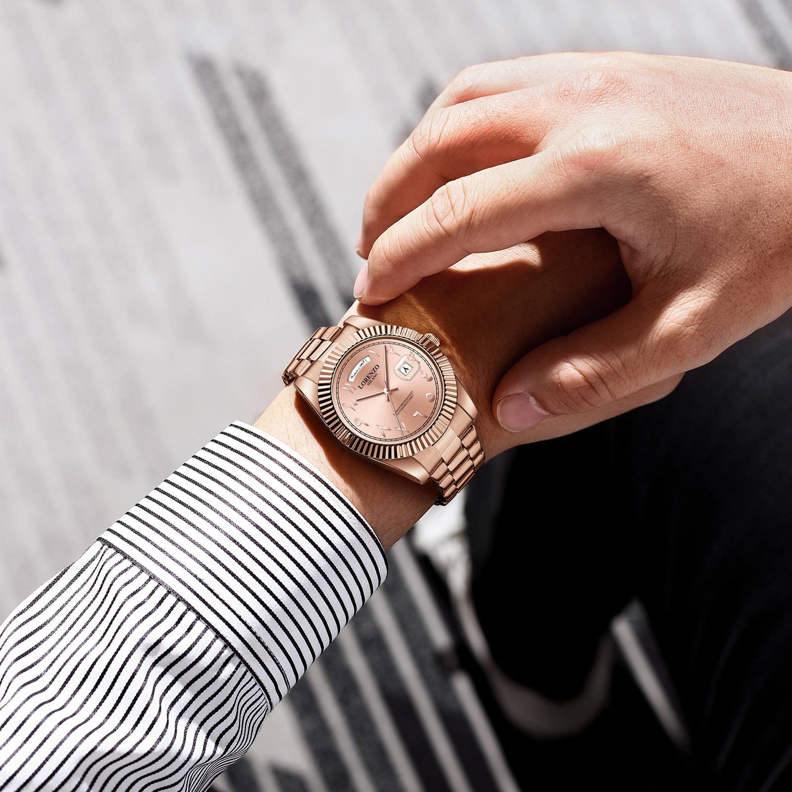 Lorenzo Day-Date Arabic Rose Gold - 5