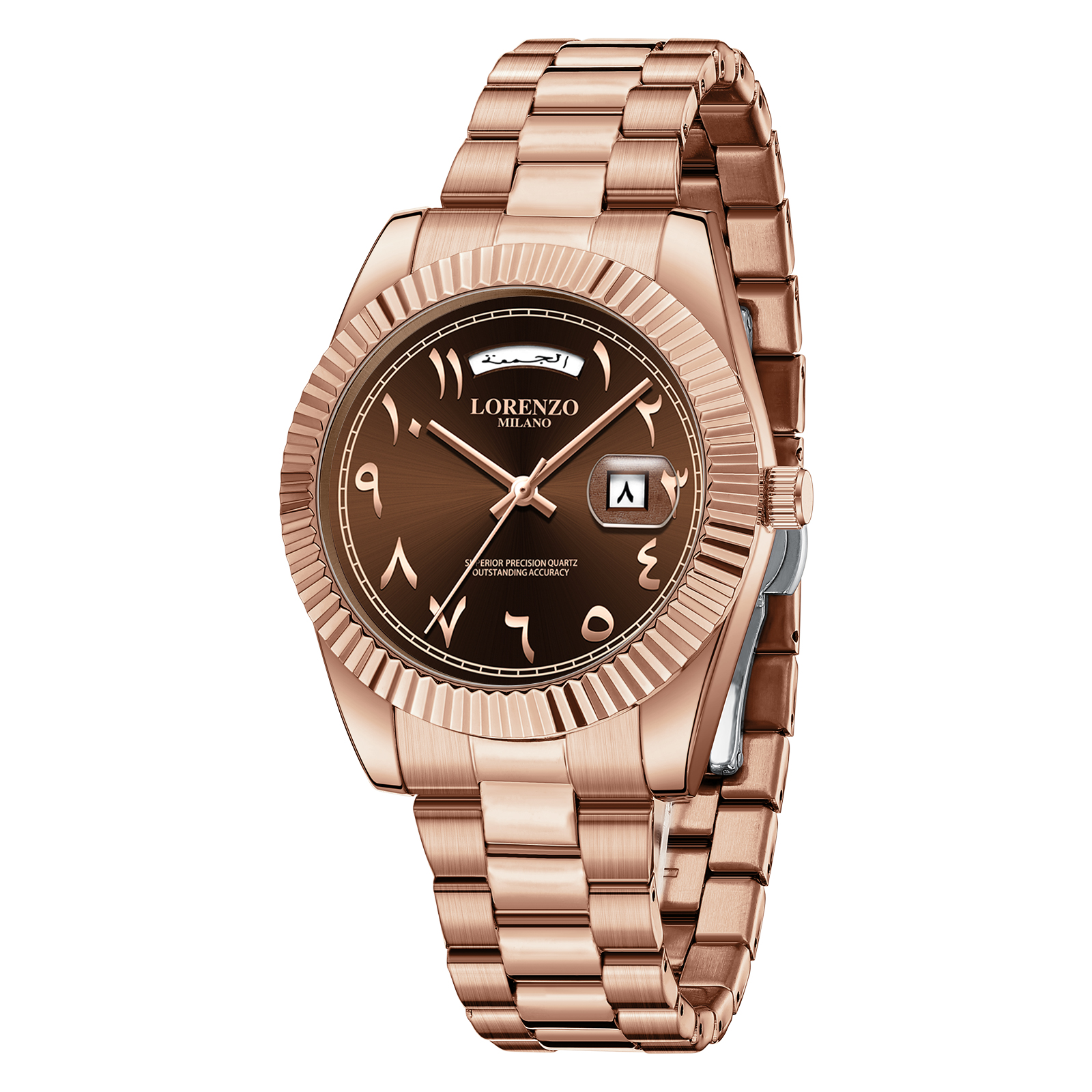 Lorenzo Day-Date Arabic Rose Gold Brown - 3