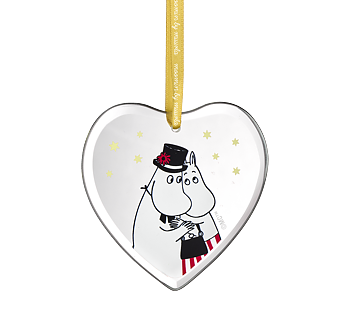 Mumin glasdekoration - Hjärta, Muminmamma & Muminpappa