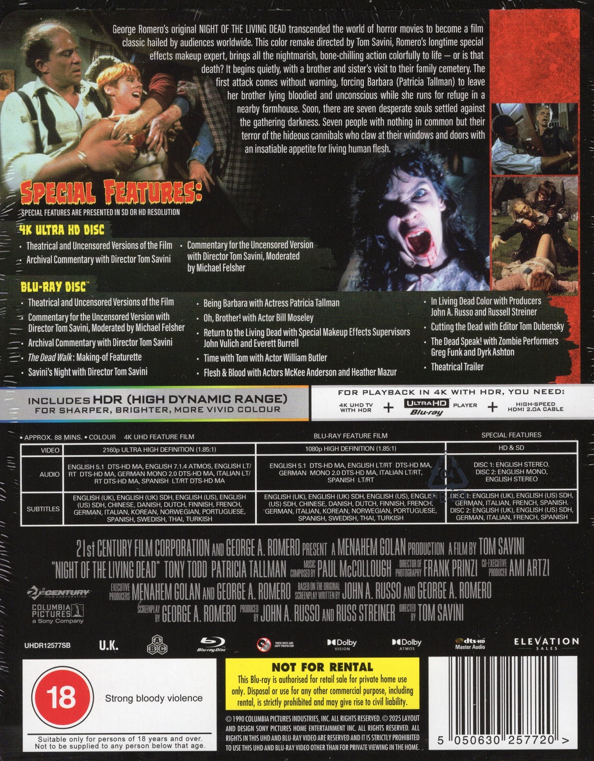 Night of the Living Dead (1990) (Limited Edition Steelbook) (ej svensk text) (4K Ultra HD + Blu-ray) - 2