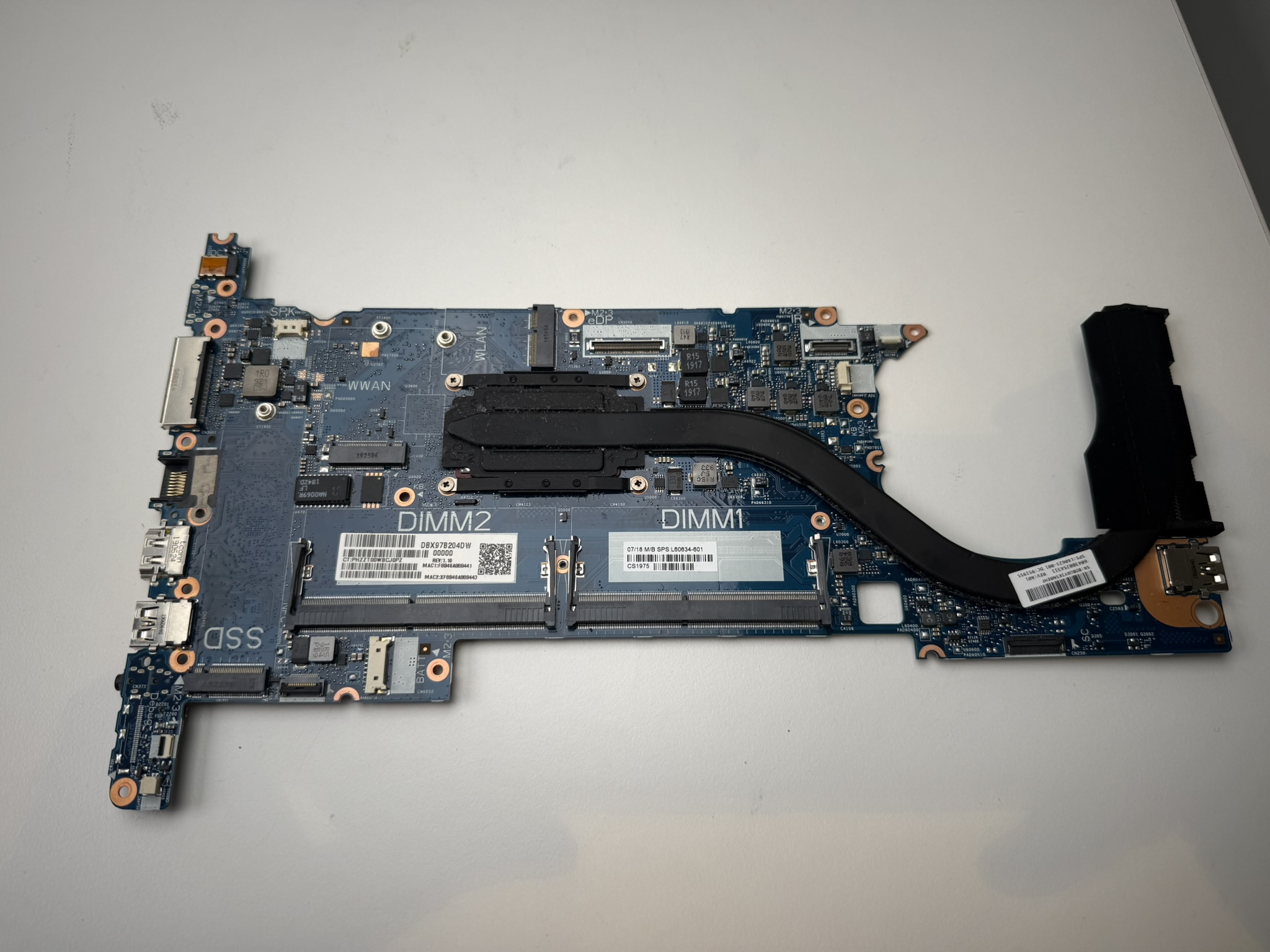 Moderkort HP EliteBook 830 G6 Core i5-8265U 1.60Ghz 6XD83EA L60634-601