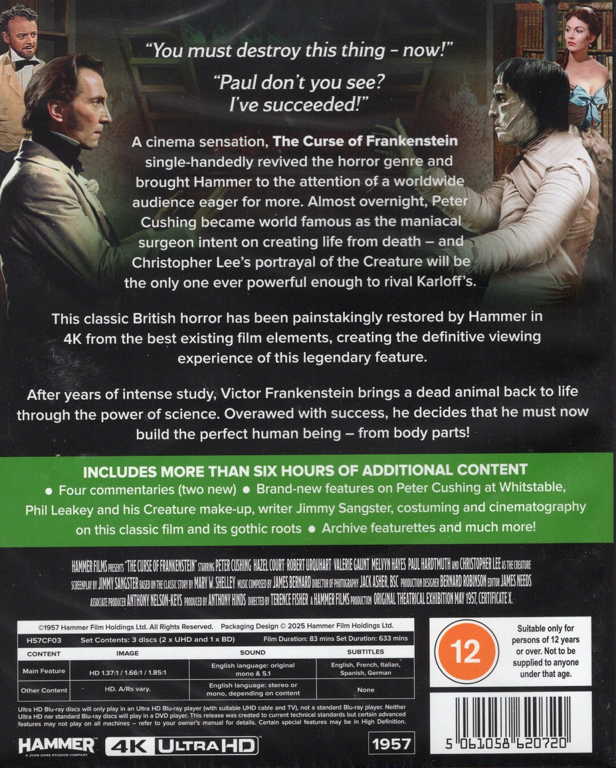The Curse Of Frankenstein (ej svensk text) (4K Ultra HD) - 2