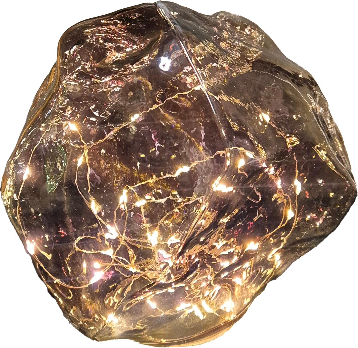 Table lamp - Stone - Glass - Brown - Timer/Dimmer - 20x22 cm - 2