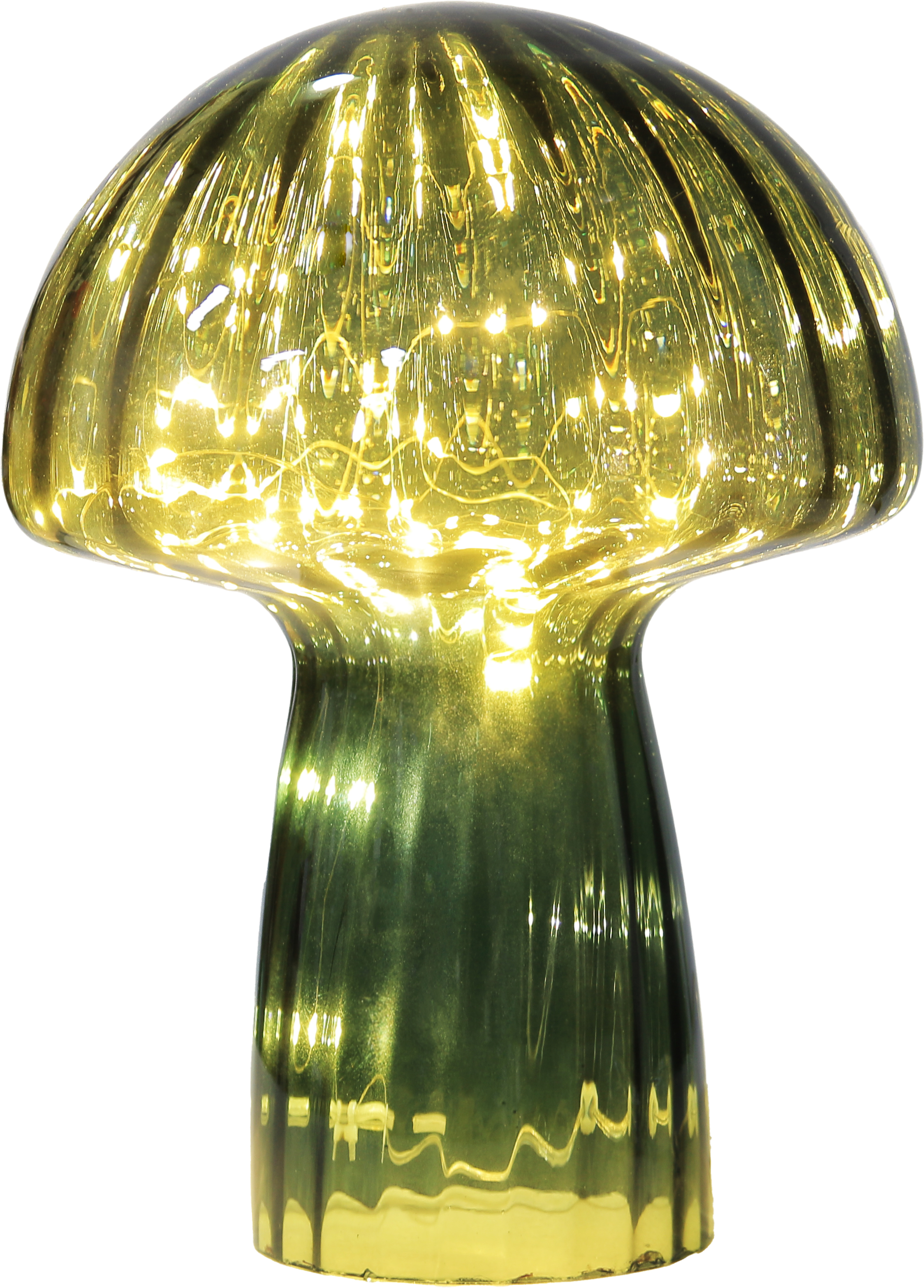 Table lamp - Mushroom - Glass - Green - Timer/Dimmer - 23x18 cm - 2