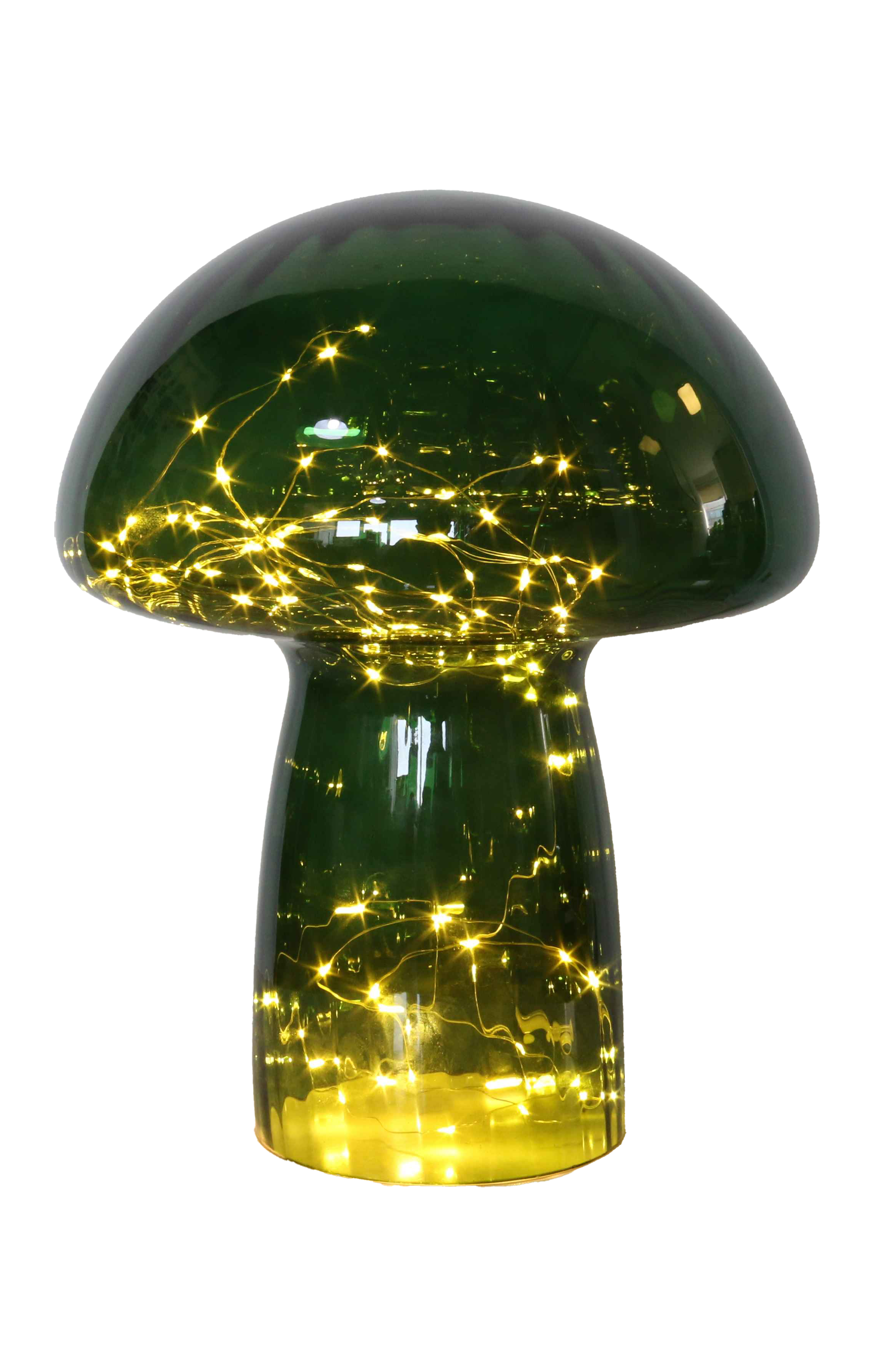 Bordslampa - Svamp - Glas - Grön - Timer/Dimmer - 35x27 cm - 7