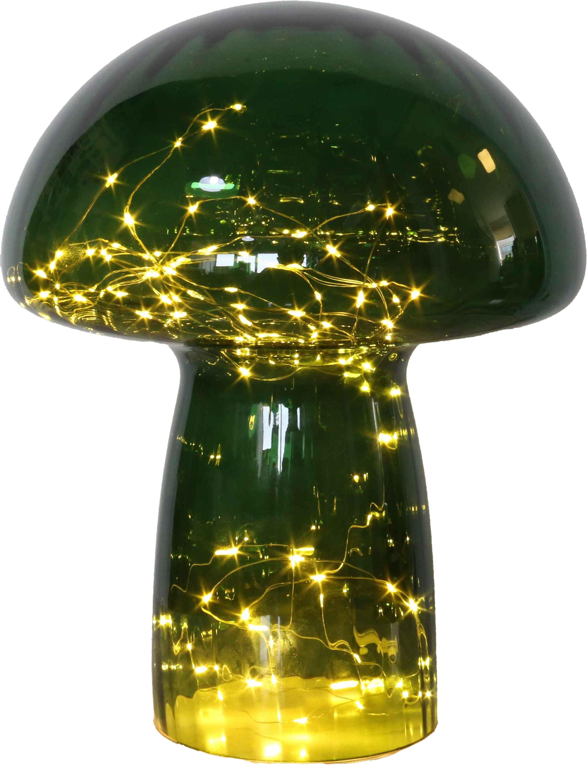 Bordslampa - Svamp - Glas - Grön - Timer/Dimmer - 35x27 cm - 2