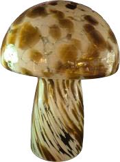 Table lamp - Mushroom - Glass - Marbled Brown/White - Timer/Dimmer - 23x18 cm - 3