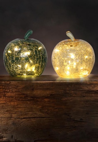 Bordslampa - Äpple - Glas - Beige - Timer/Dimmer - 22x20 cm - 4