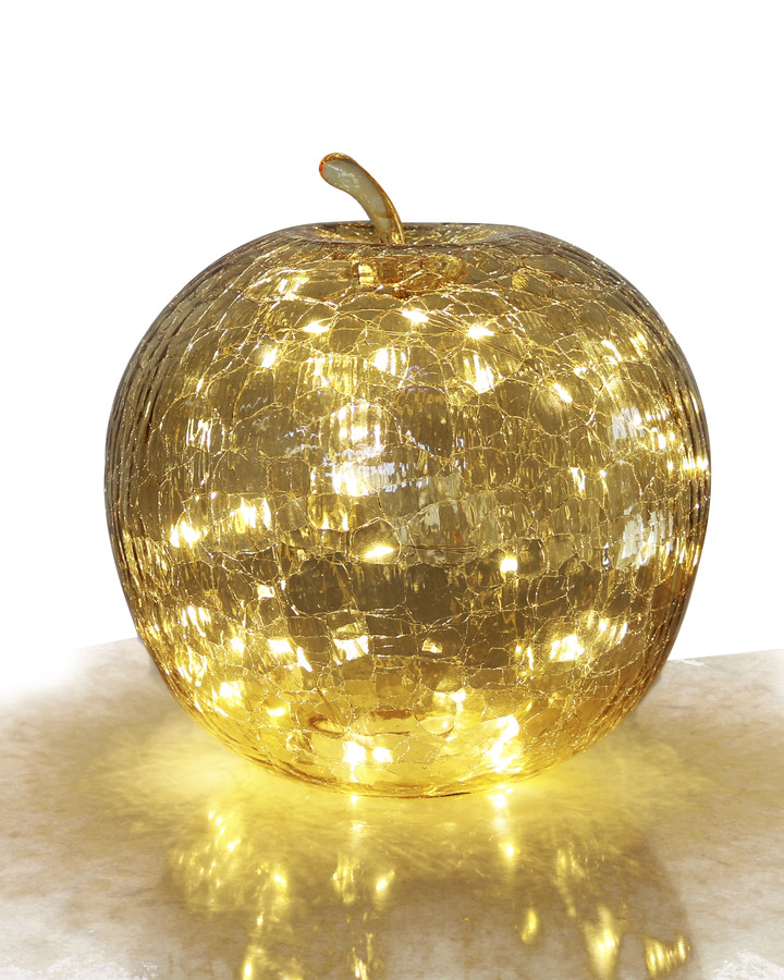 Bordslampa - Äpple - Glas - Beige - Timer/Dimmer - 22x20 cm - 12