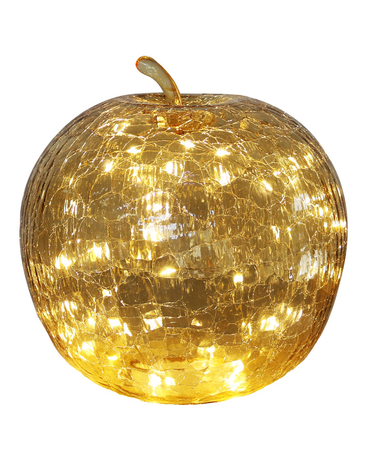 Bordslampa - Äpple - Glas - Beige - Timer/Dimmer - 22x20 cm - 13