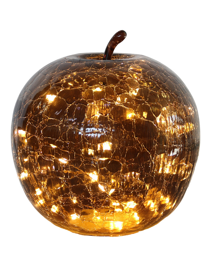Bordslampa - Äpple - Glas - Brun - Timer/Dimmer - 22x20 cm - 8